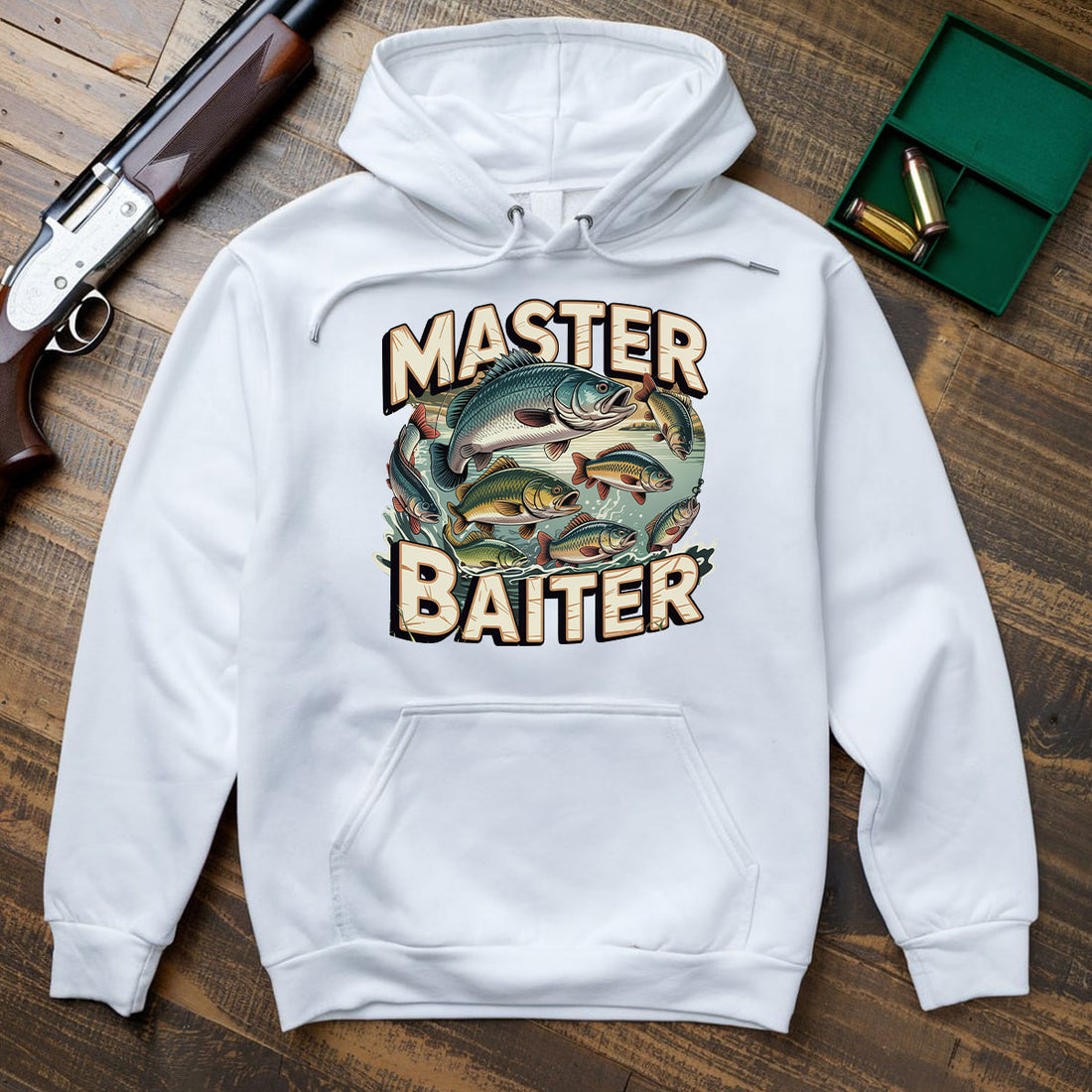 Master Baiter Graphic Tee With Fish, Funny Fishing Shirt For Men, Master Baiter Graphic Tee With Fish, Joke Gift For Anglers, Gift For Fishermen, Wapiti Craft Hoodie
