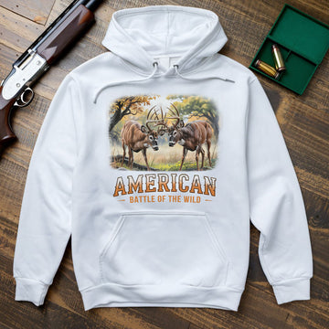 American Battle Buck Clash Shirt, Deer Fighting Shirt For Men, Wild Nature Wildlife Scene Shirt, Gift For Hunters, Wapiti Craft Hoodie
