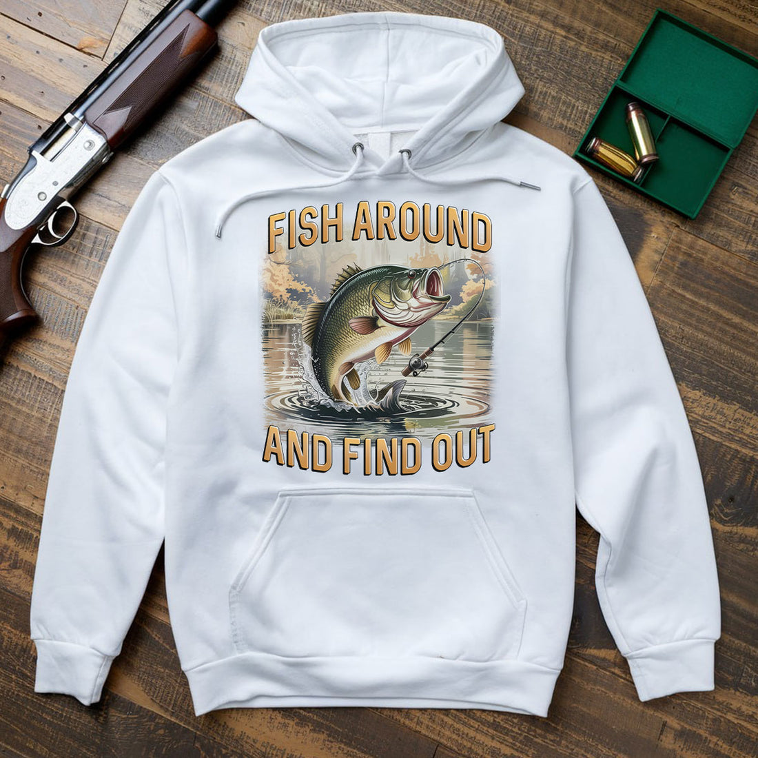 Fish Around And Find Out Shirt, Funny Bass Fishing Shirt For Men, Attitude Angler Gift Idea, Gift For Fishermen, Wapiti Craft Hoodie