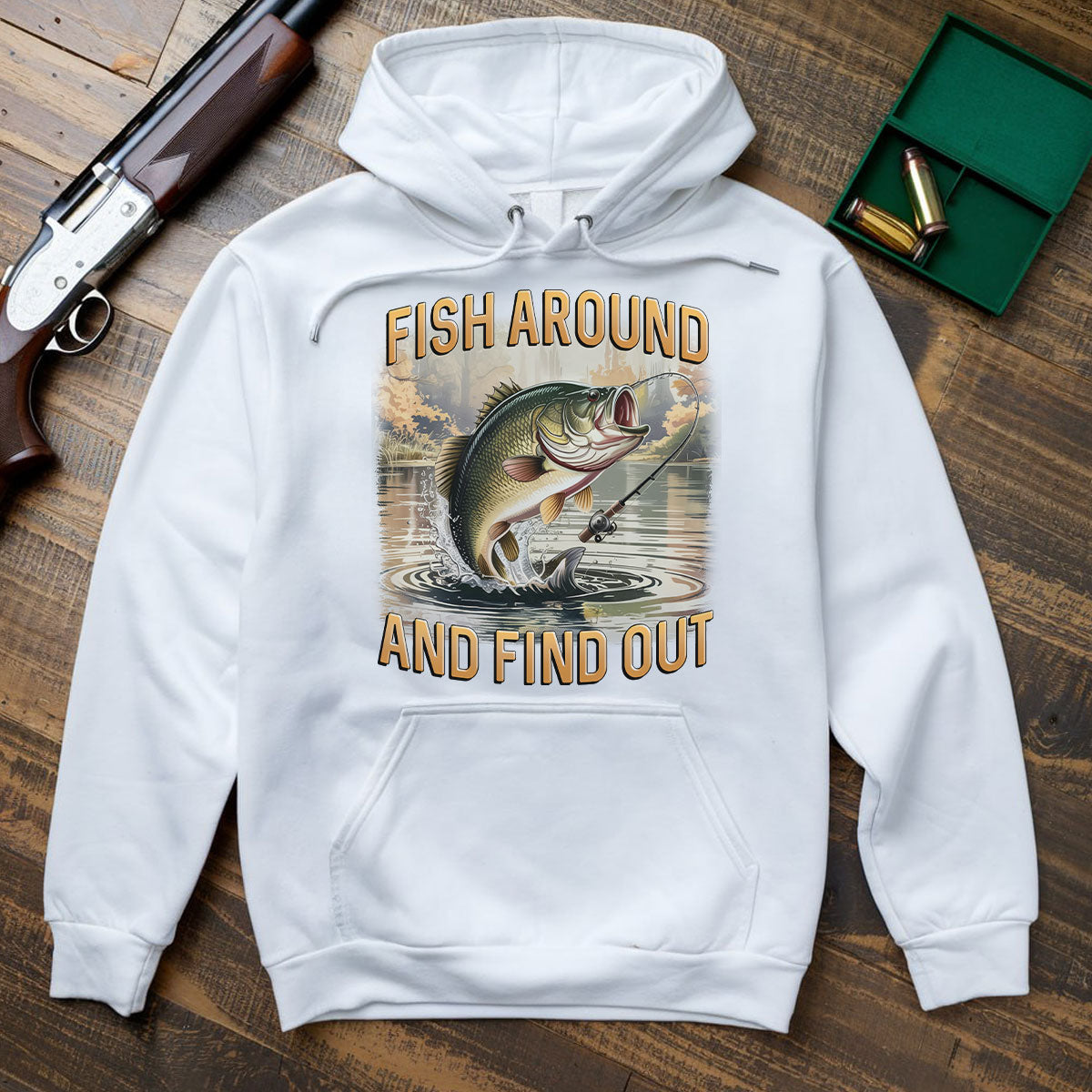 Fish Around And Find Out Shirt, Funny Bass Fishing Shirt For Men, Attitude Angler Gift Idea, Gift For Fishermen, Wapiti Craft Hoodie