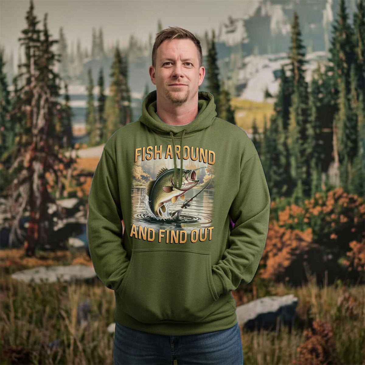 Fish Around And Find Out Shirt, Funny Bass Fishing Shirt For Men, Attitude Angler Gift Idea, Gift For Fishermen, Wapiti Craft Hoodie