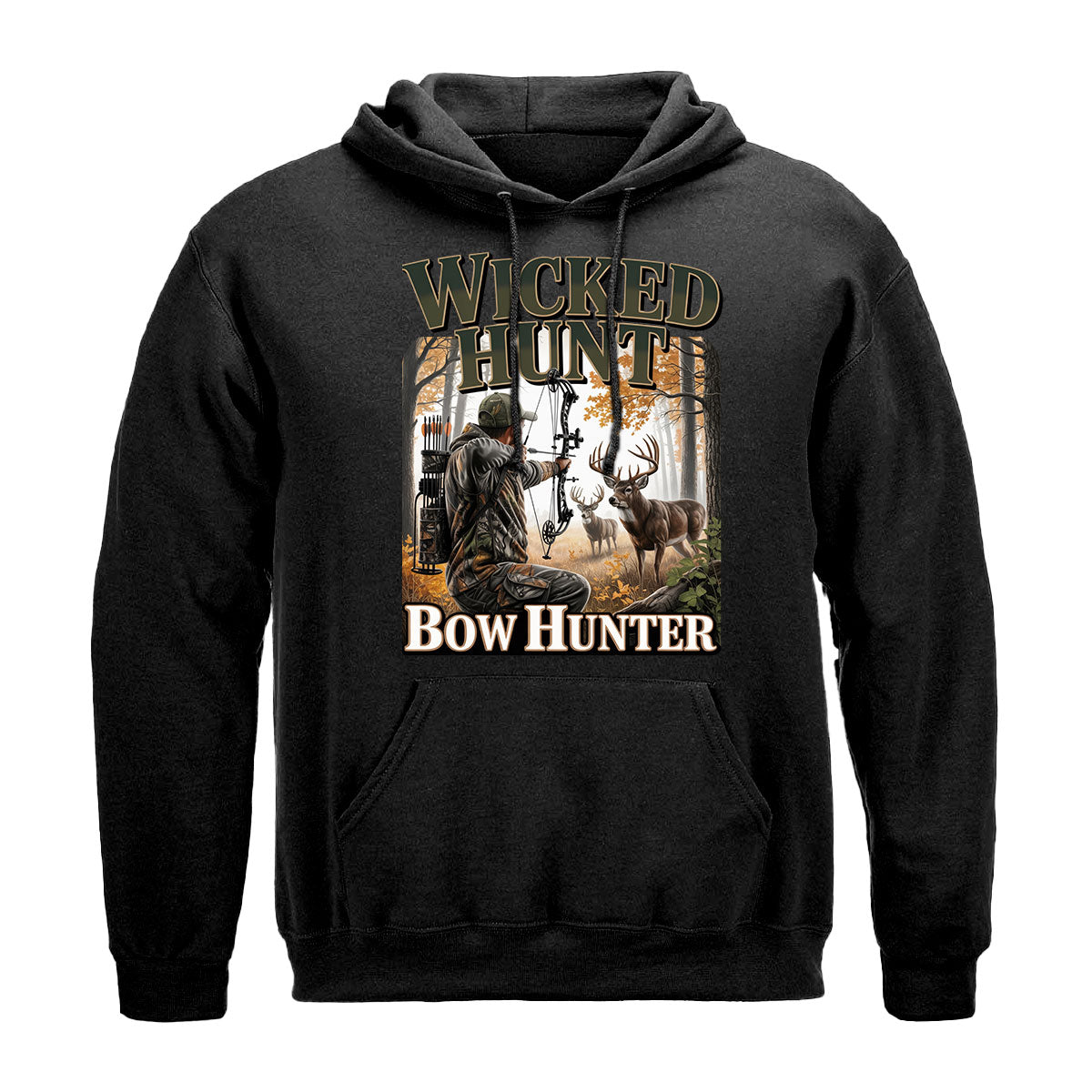 Bow Hunting Shirt For Men, Archery Deer Hunter Graphic Tee, Wicked Hunt Gift Idea, Gift For Bowhunters, Wapiti Craft Hoodie