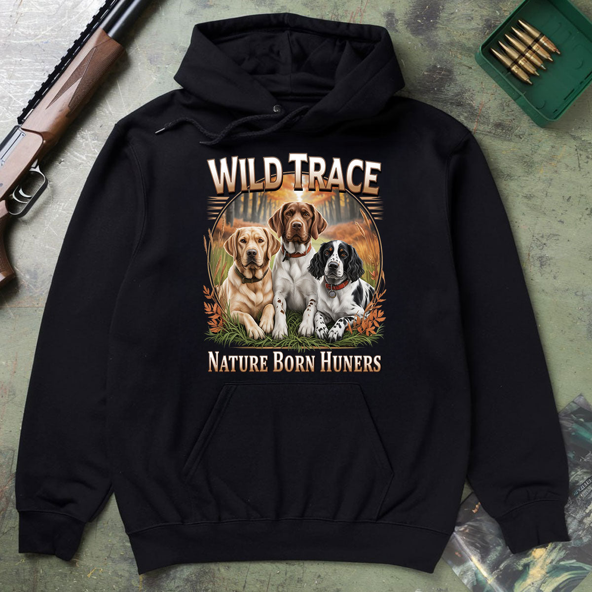Hunting Dog Shirt For Men, Bird Dog Graphic Tee For Outdoorsman, Gift For Hunting Dog Lovers, Nature Style, Wapiti Craft Hoodie