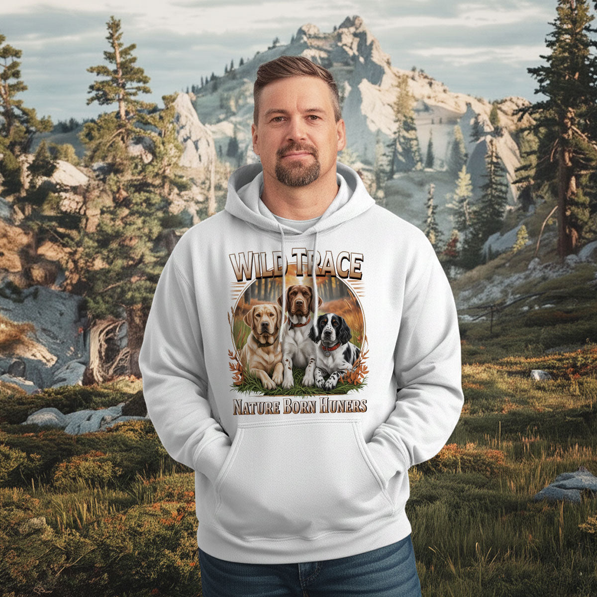 Hunting Dog Shirt For Men, Bird Dog Graphic Tee For Outdoorsman, Gift For Hunting Dog Lovers, Nature Style, Wapiti Craft Hoodie