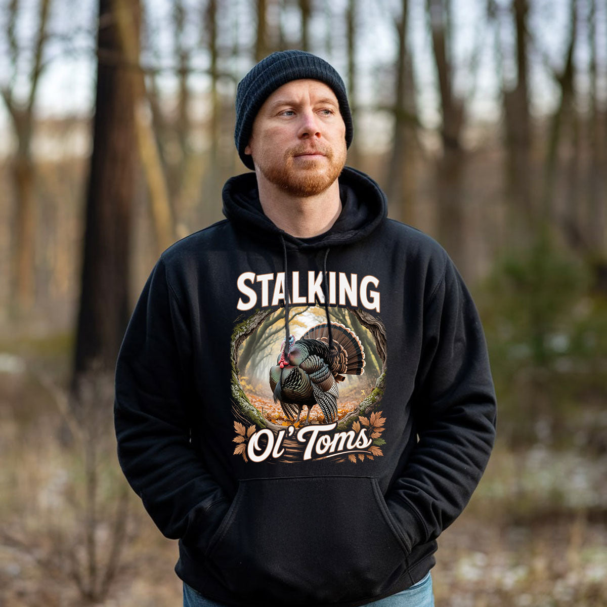 Stalking Ol Toms Forest Graphic Tee, Turkey Hunting Shirt For Men, Gobbler Season Outdoor Gift, Gift For Hunters, Wapiti Craft Hoodie