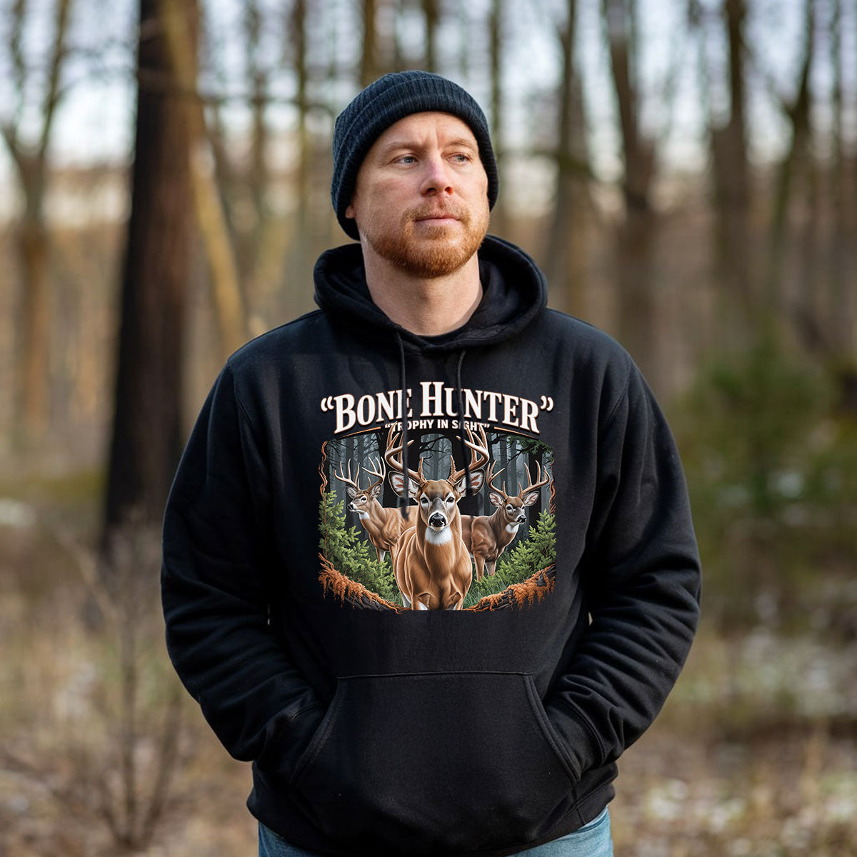 Trophy Deer Hunting Shirt For Men, Bone Hunter Buck Graphic Tee, Big Rack In Sight Whitetail Shirt, Gift For Hunters, Wapiti Craft Hoodie