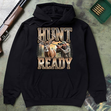 Hunt Ready Hunter With Rifle Tee, Deer Hunting Shirt For Men, Deer Season Ready Shirt, Gift For Hunters, Wapiti Craft Hoodie