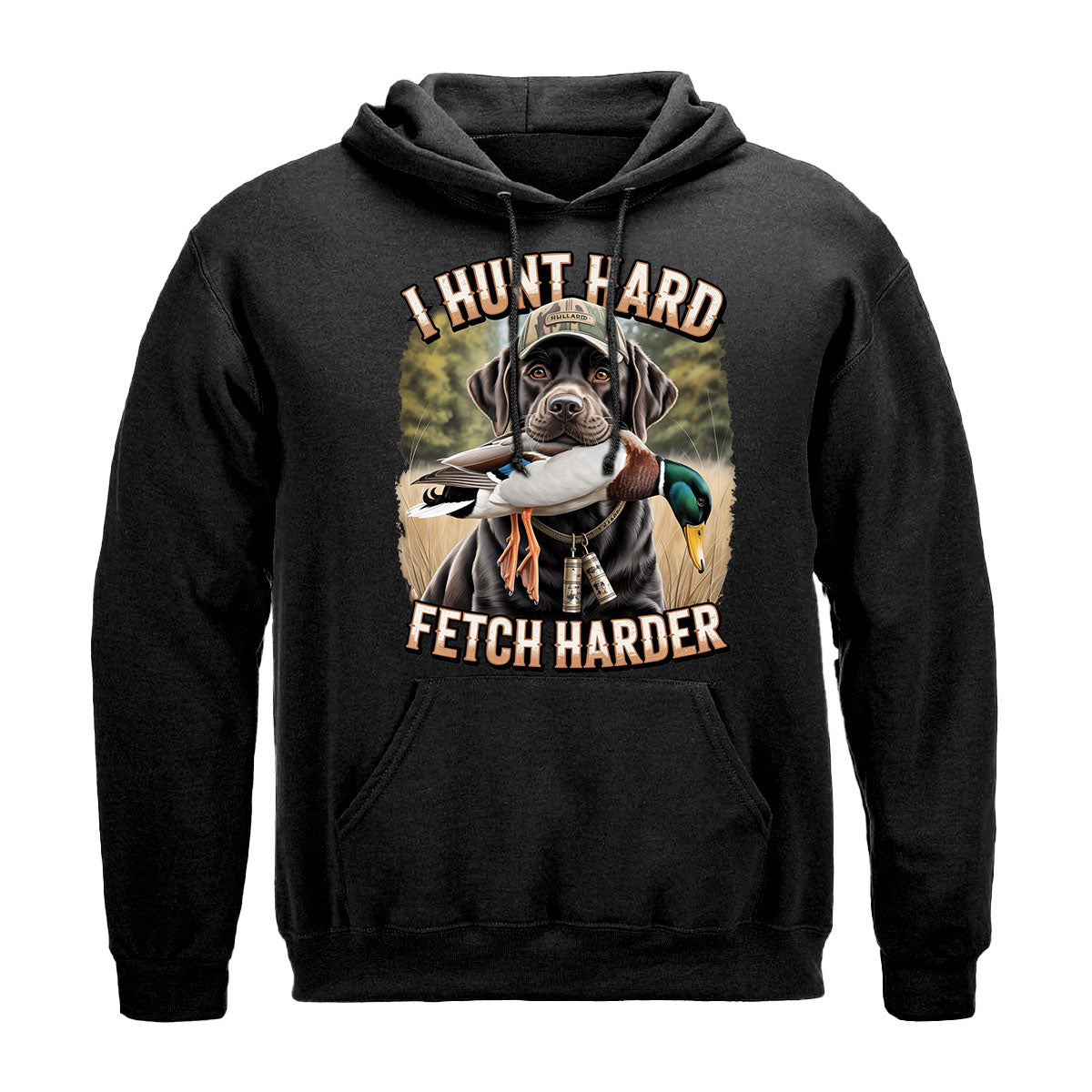 Funny Duck Hunting Shirt For Men, I Hunt Hard Fetch Harder Dog Tee, Duck Hunting Gift For Dog Lovers, Gift For Waterfowl Hunters, Wapiti Craft Hoodie