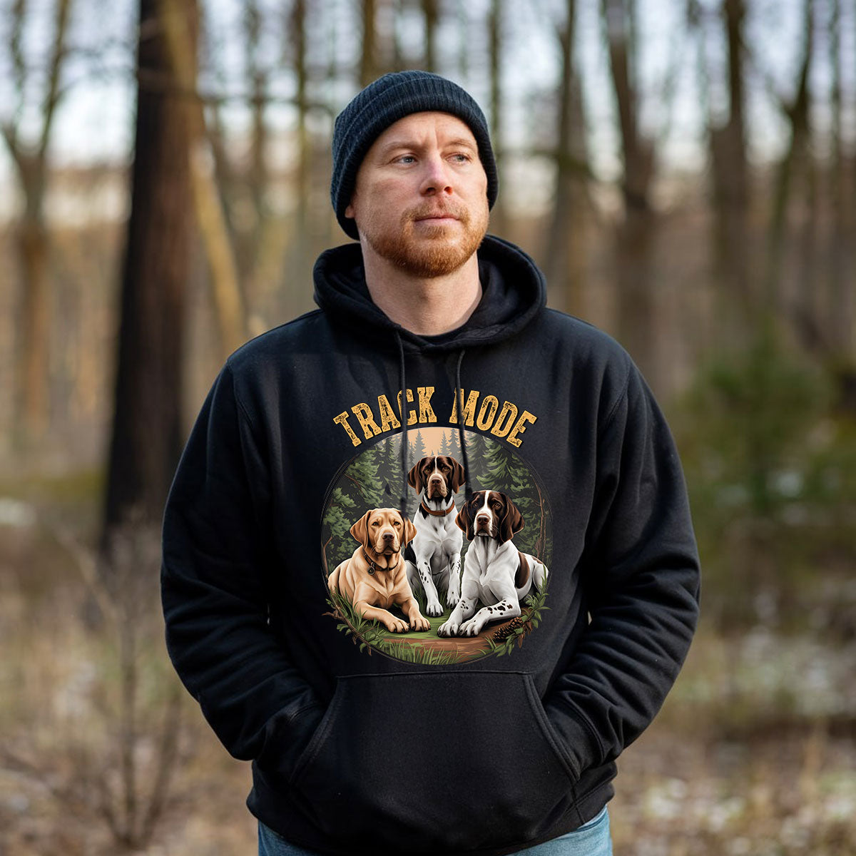Track Mode Hunting Dogs Tee, Funny Hunting Dog Shirt For Men, Gift For Dog Lovers And Hunters, Gift For Bird Dog Owners, Wapiti Craft Hoodie