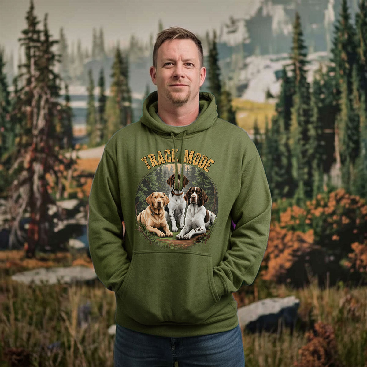 Track Mode Hunting Dogs Tee, Funny Hunting Dog Shirt For Men, Gift For Dog Lovers And Hunters, Gift For Bird Dog Owners, Wapiti Craft Hoodie