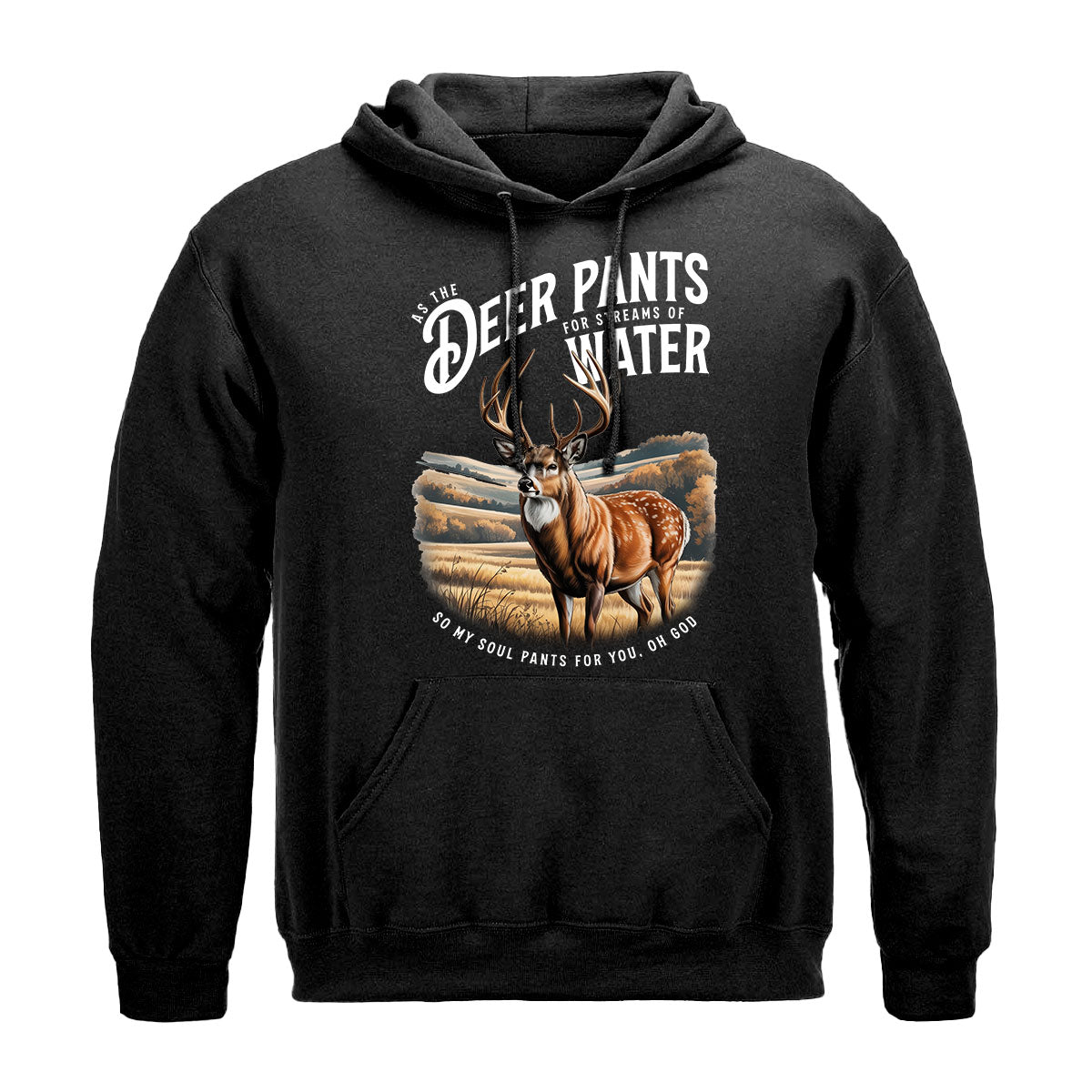 Christian Deer Hunting Shirt For Men, Psalm 42 Deer Pants Bible Verse Tee, Faith Based Outdoors Shirt, Gift For Believers, Wapiti Craft Hoodie
