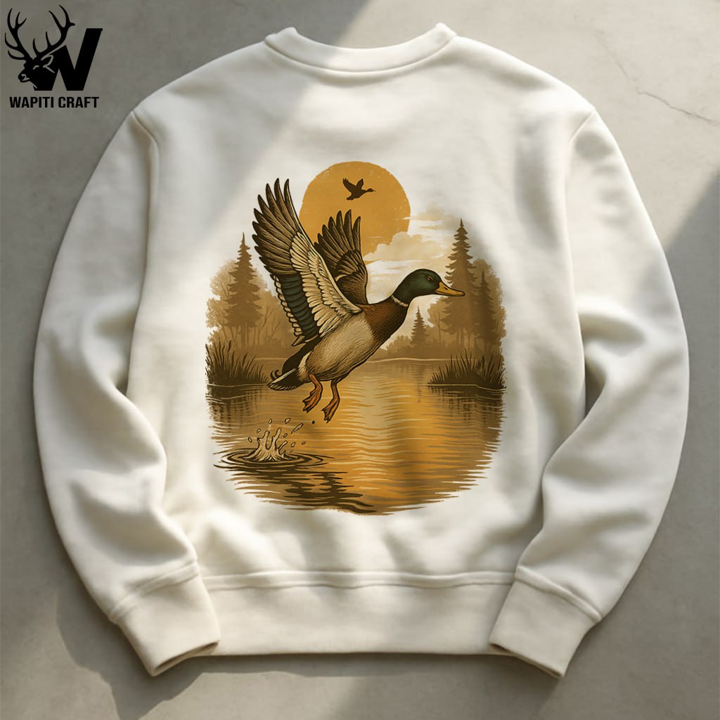 Golden Flight – Sunset Mallard Waterfowl Sweatshirt